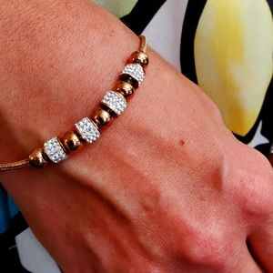 🛍️$40, 4.99⛵🛍️ ROSE GOLD Bracelet PAVED CRYSTALS Adjustable Great Gift